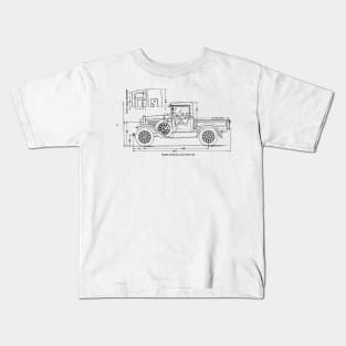 Ford Model A Pick-Up Technical Drawing Kids T-Shirt